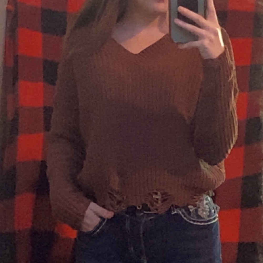 Brown knit sweater